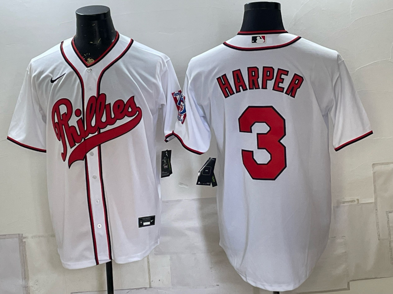 Men 2026 Philadelphia Phillies #3 Harper white Game Nike MLB Jersey 0822003->detroit tigers->MLB Jersey